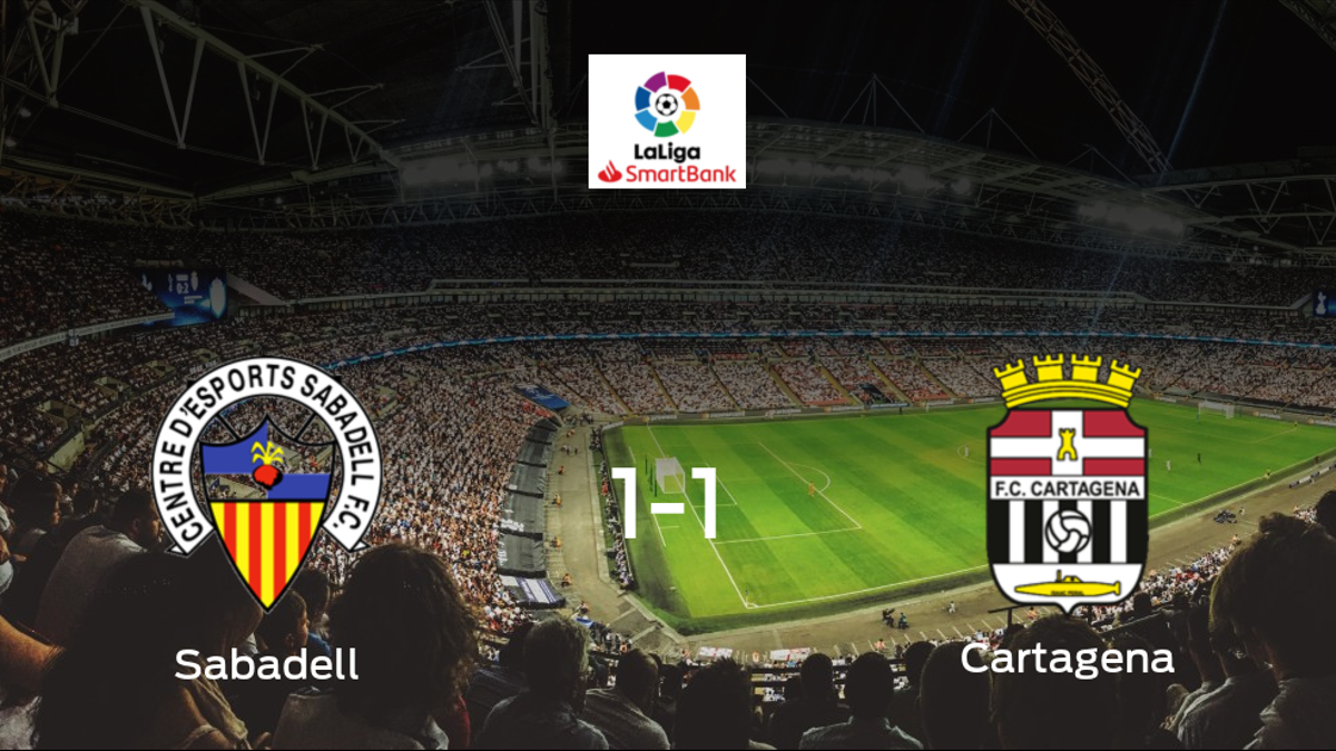 El Sabadell y el Cartagena empatan 1-1 y se reparten los puntos