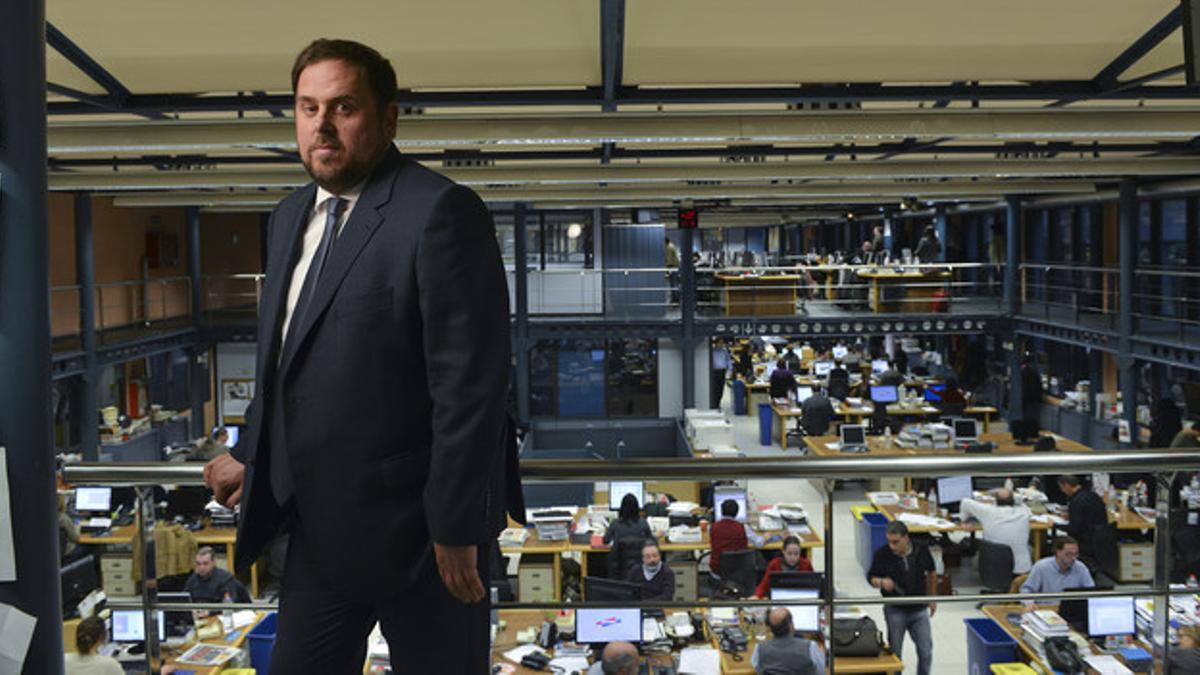 Oriol Junqueras en la redacción de EL PERIÓDICO.