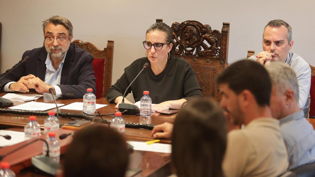 La alcaldesa de Carcaixent, Carolina Almiñana, en un pleno.