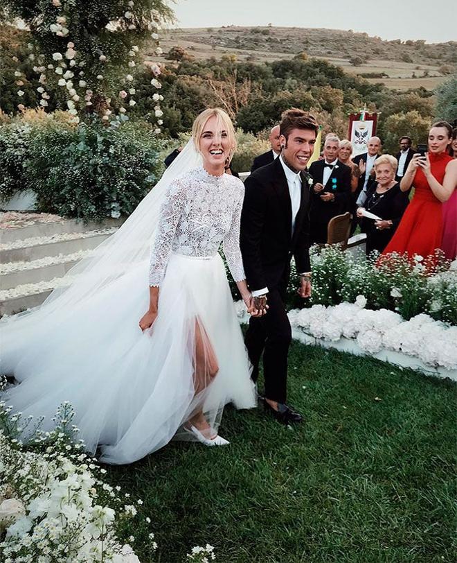 Chiara Ferragni y Fedez el día de su boda