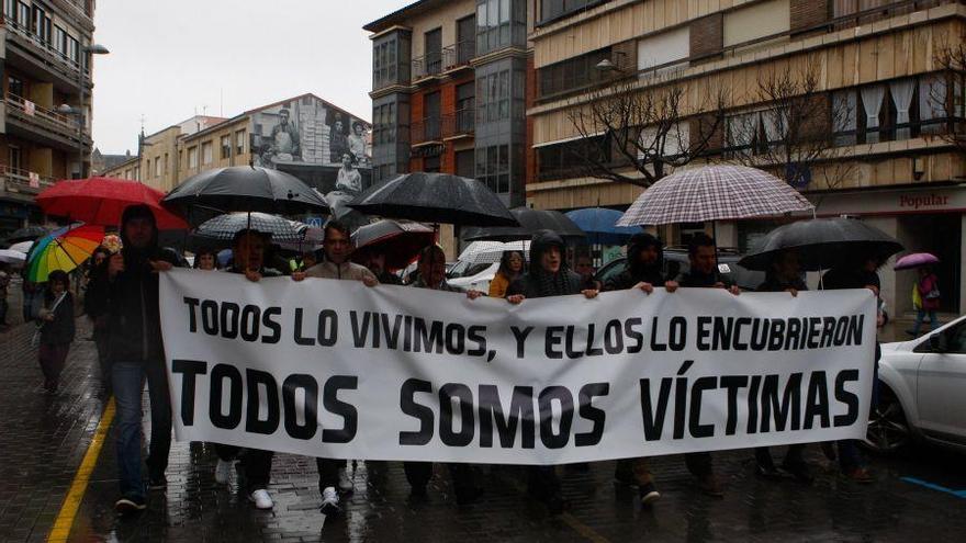 Manifestación de antiguos alumnos de los seminarios de Astorga y La Bañeza el pasado mes de febrero