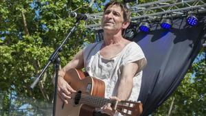 Albert Pla, en el concierto ’No callarem’ celebrado el domingo en Badalona.