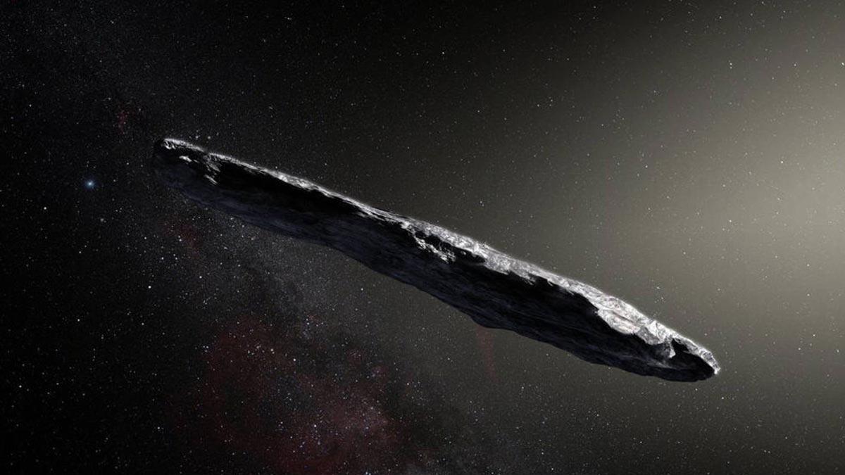 Recreación artística del asteroide ’Oumuamua’ elaborada para la NASA.