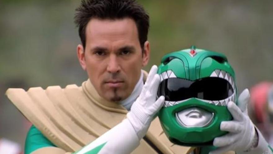Jason David Frank como el Power Ranger verde.