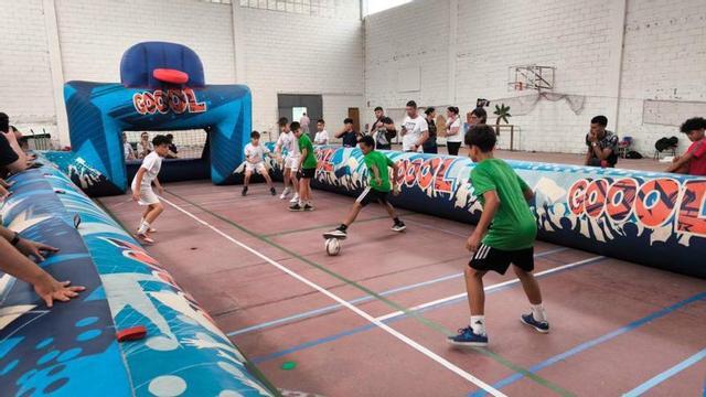Un partido del torneo 3x3 de las fiestas de San Paio de este año. |