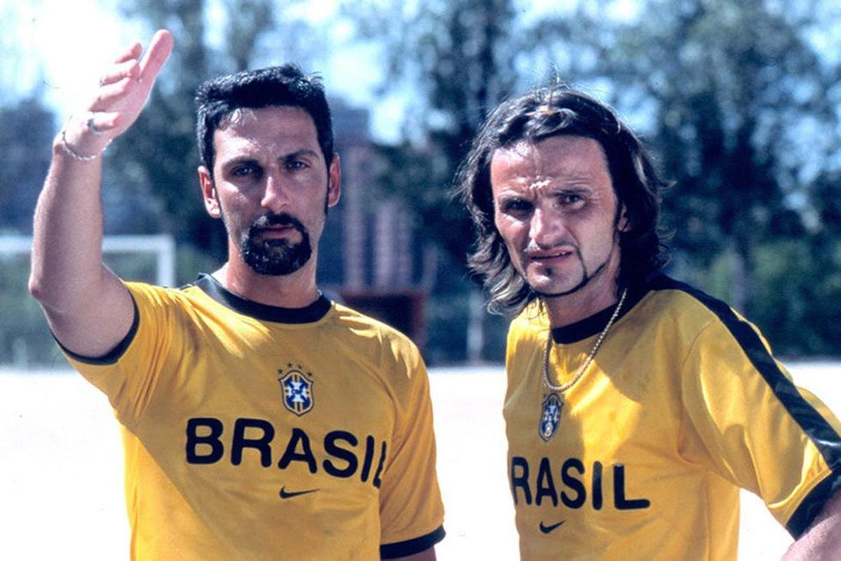 Ernesto Alterio y Fernando Tejero, durante el rodaje de 'Días de fútbol'.