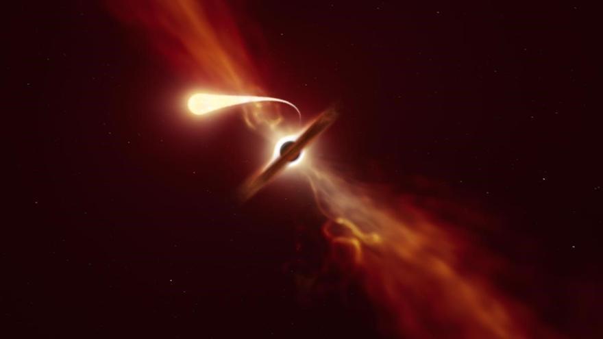 Detectada la explosión de una estrella desgarrada por un agujero negro