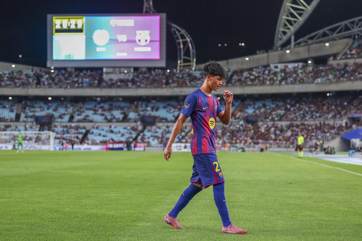 Dro, en el Daegu FC - FC Barcelona de la gira asiática