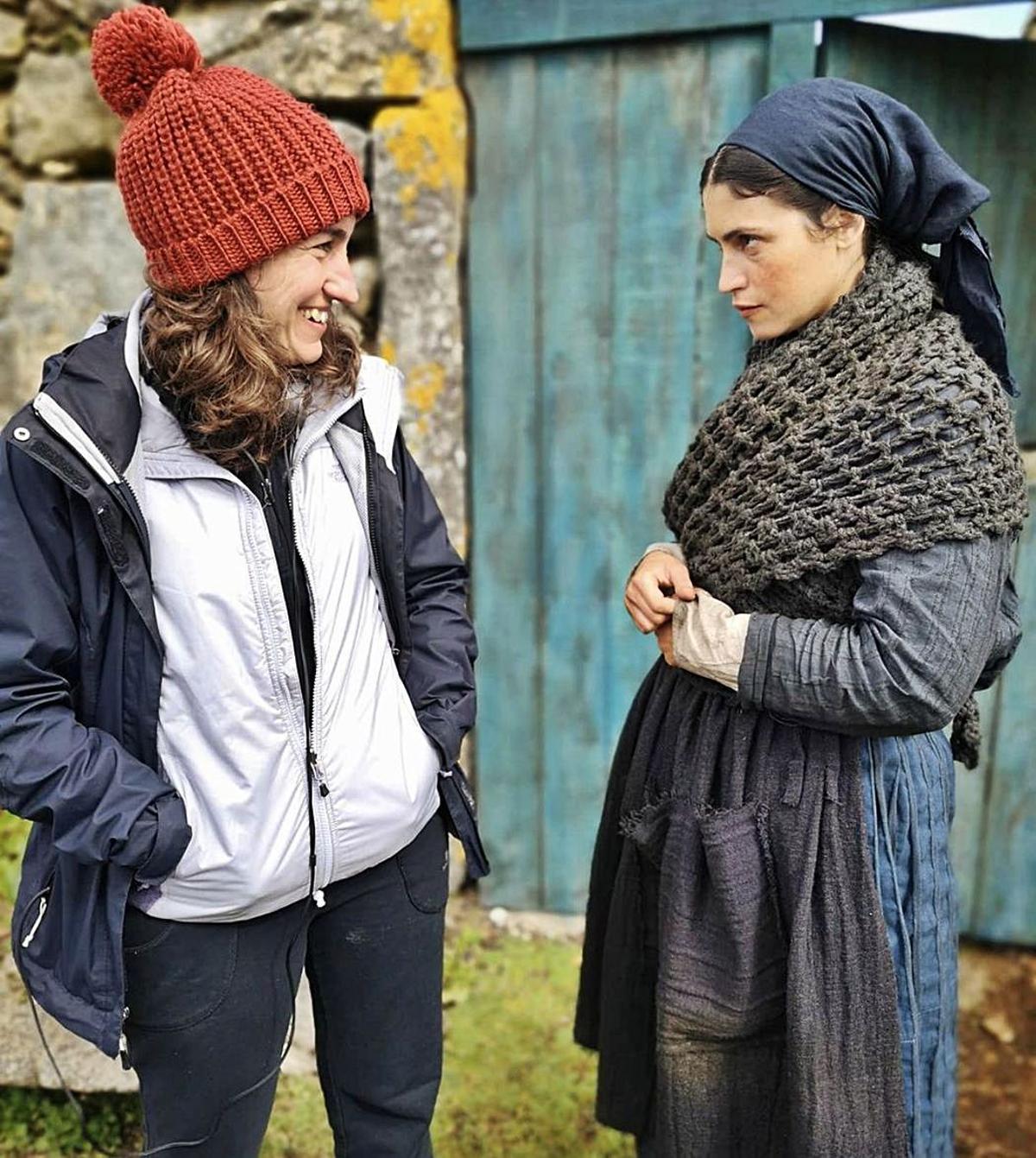 Manuel Manquiño y Ángela Andrada, en un ensayo de “Todo nunha noite”.