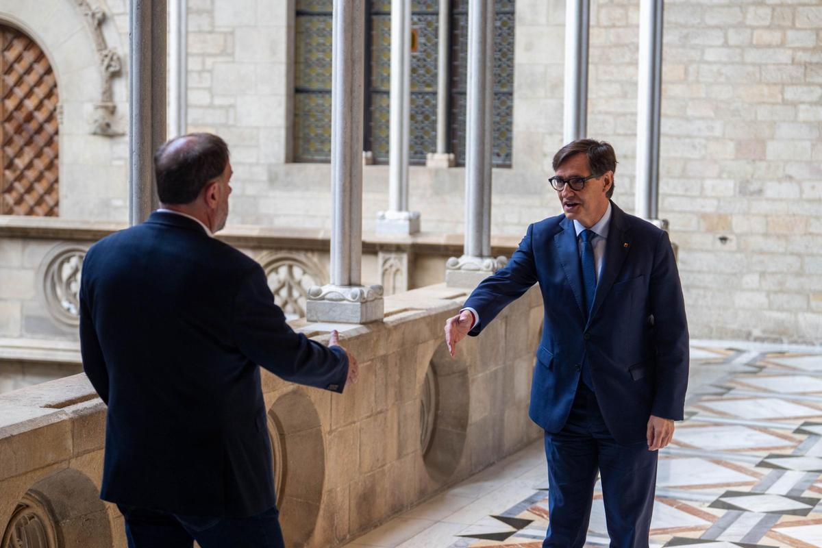 Salvador Illa y Oriol Junqueras sellan el pacto de presupuestos y consolidan la legislatura