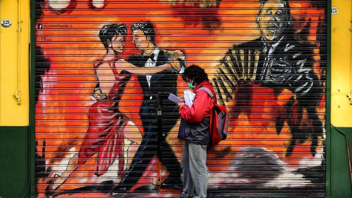 Mural dedicado al tango en Buenos Aires.