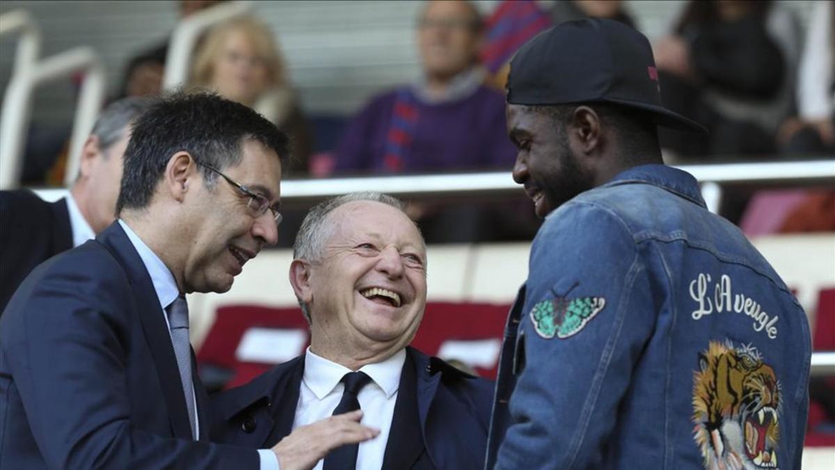 Umtiti y Bartomeu se saludaron efusivamente