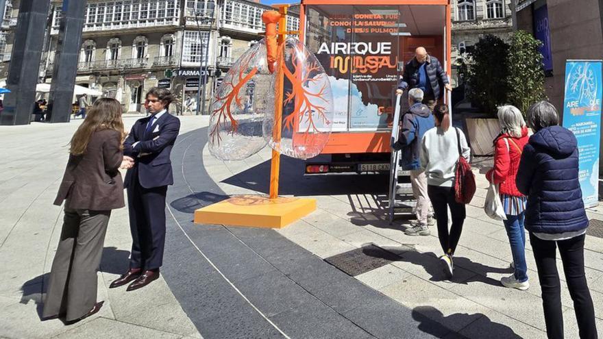 Vigueses miden la salud de sus pulmones en Porta do Sol