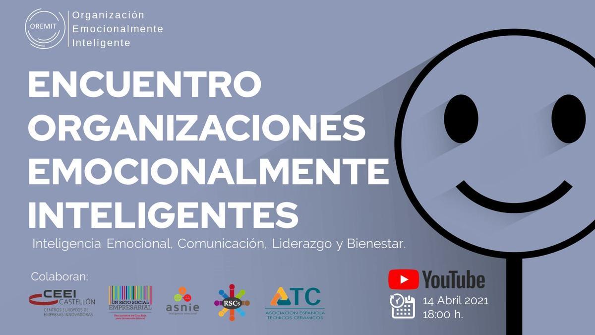 Cartel del primer Encuentro de organizaciones emocionalmente inteligentes que se celebrará en Castelló el 14 de abril.
