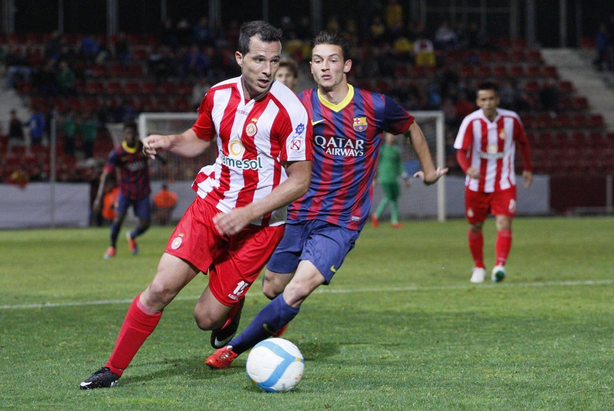 L'andalús va jugar un partit de Lliga, a Huelva, i un de Copa Catalunya, contra el Barça Atlètic, amb el Girona el 2014