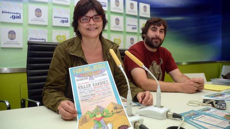 Carme da Silva y Marcos Rivas, ayer en la presentación del festival. // Rafa Vázquez