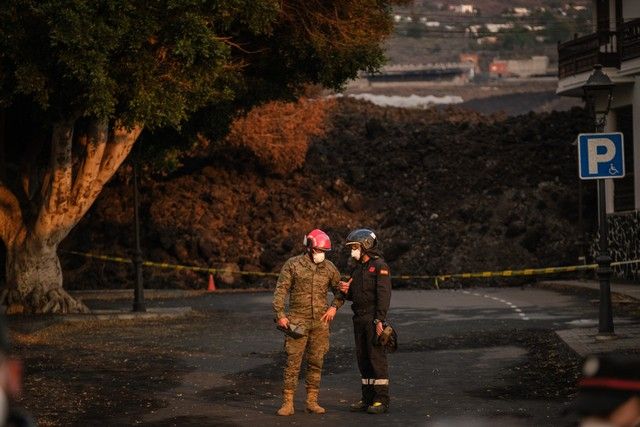Volcán de La Palma, plataneras y zona de exclusión