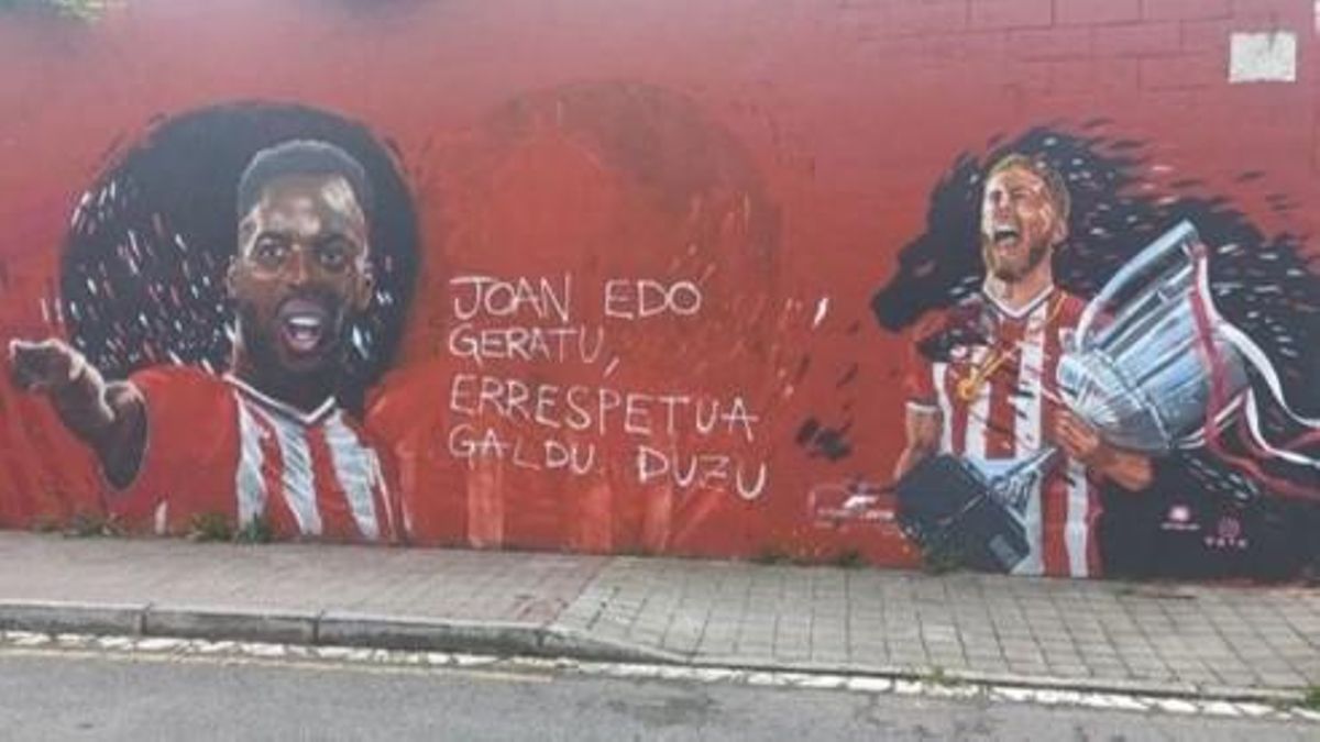 El mural de los hemanos Williams en Barakaldo, con Nico borrado.