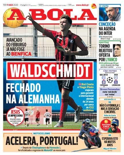 Portada A BOLA martes 11 agosto 2020