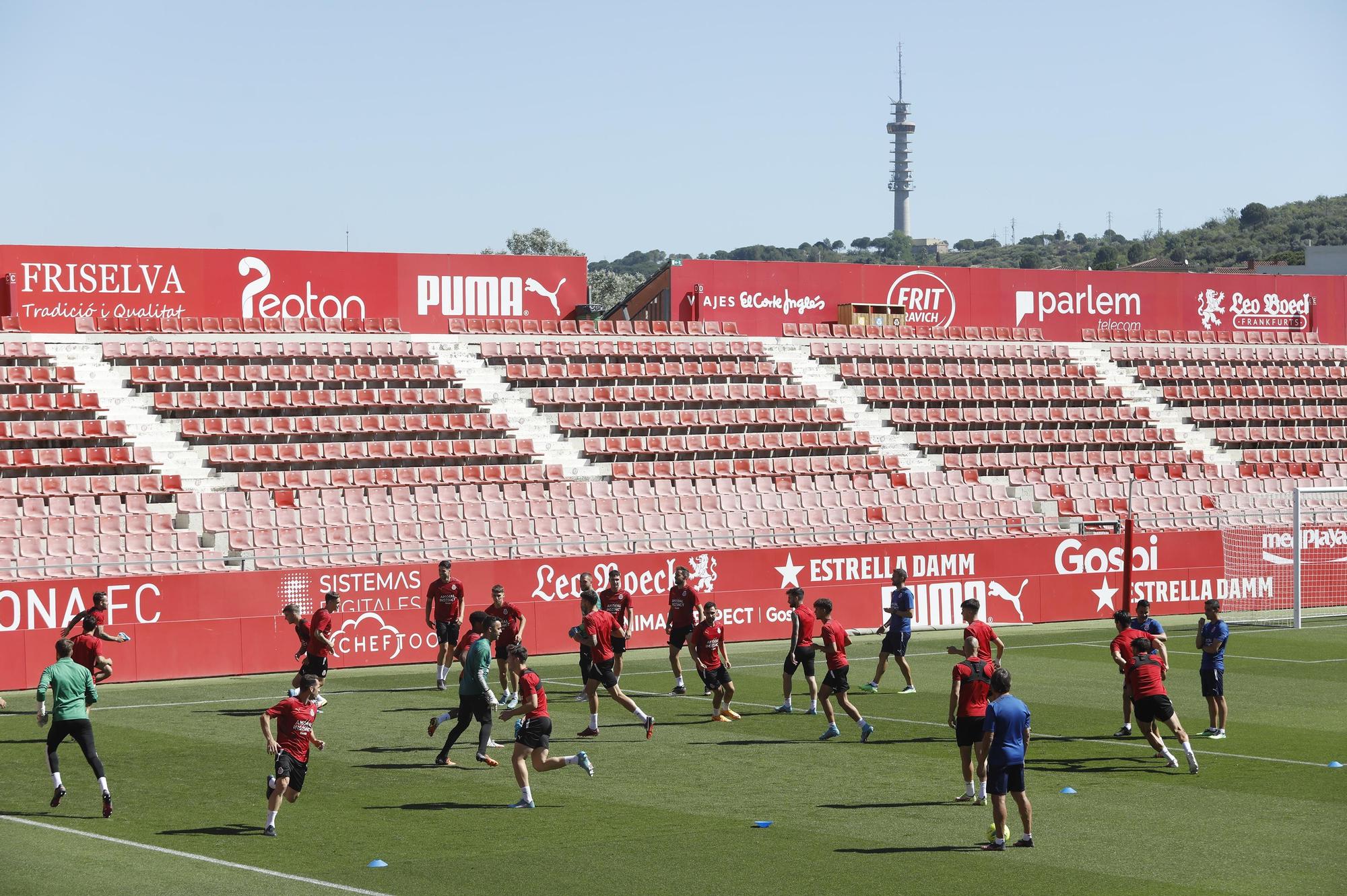 Entrenament a Montilivi abans del partit contra el Tenerife