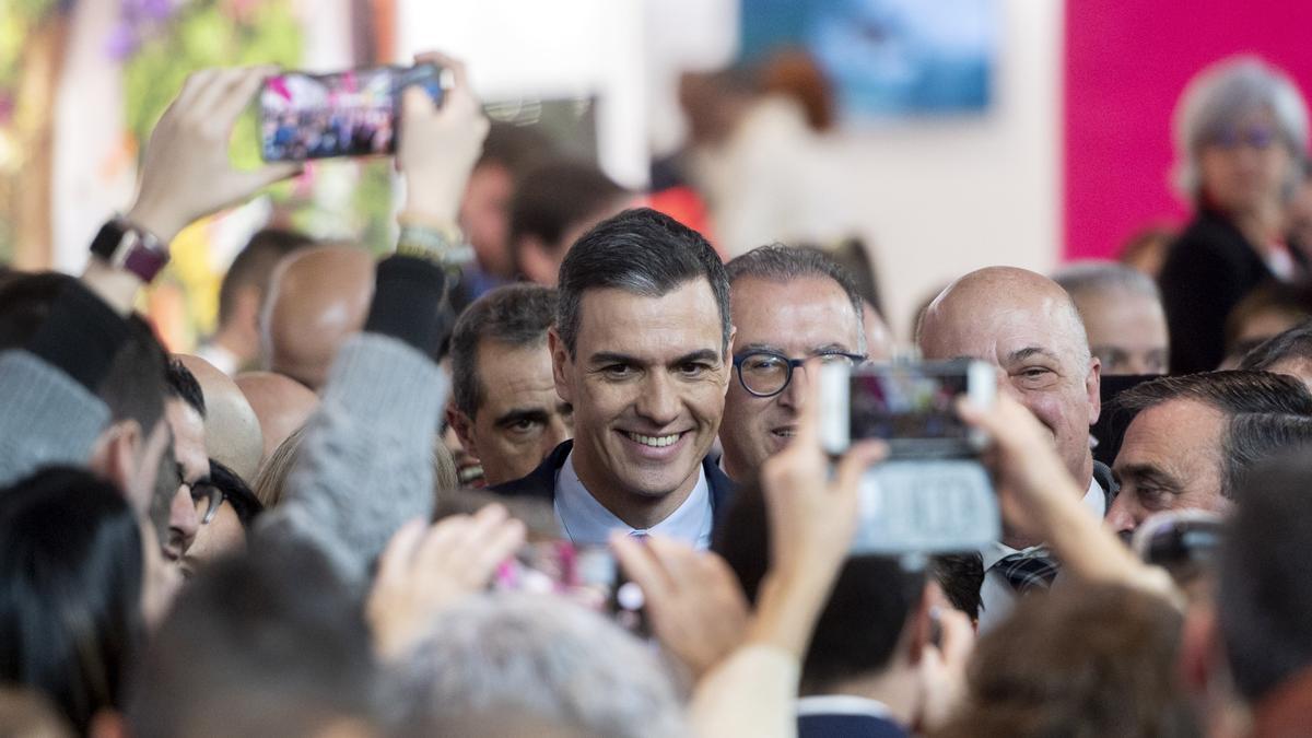 El presidente del Gobierno, Pedro Sánchez, en la tercera jornada de la 43 edición de la Feria Internacional del Turismo Fitur 2023, en IFEMA Madrid, a 20 de enero de 2023.