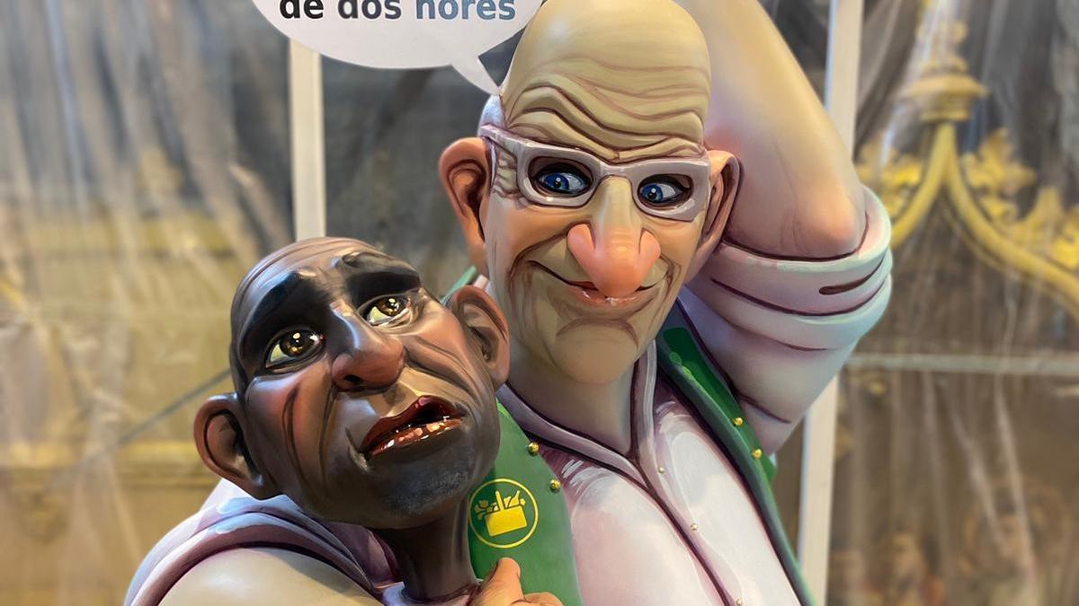 Juan Roig y Kipchogue protagonizan el primer ninot de la Exposición de las Fallas 2023