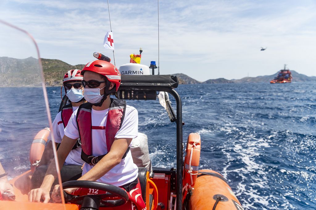 Simulacro rescate Salvamento Marítimo y cruz roja