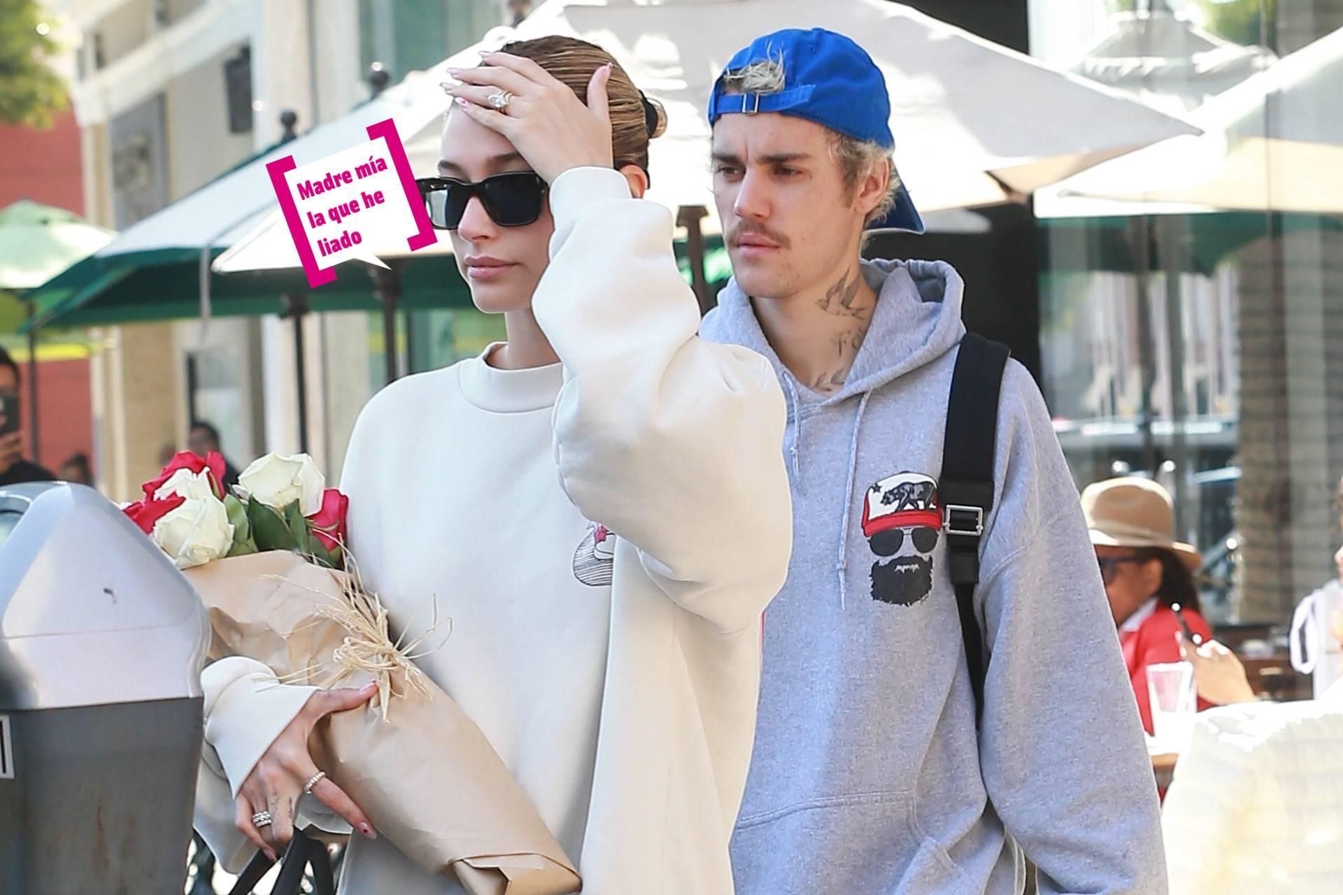 Hailey y Justin Bieber por la calle
