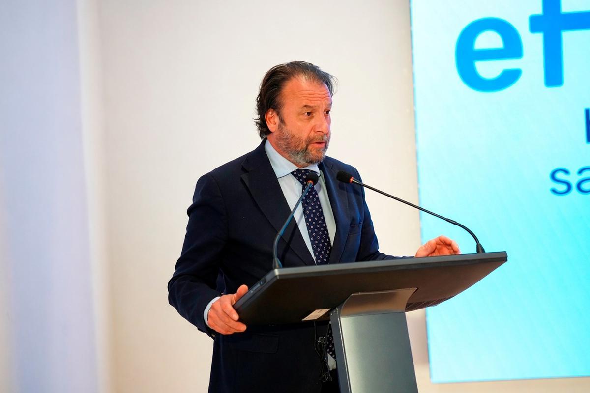 Daniel García-Ibarrola, delegado de Sostenibilidad y Medio Ambiente y presidente de Emacsa en una presentación.