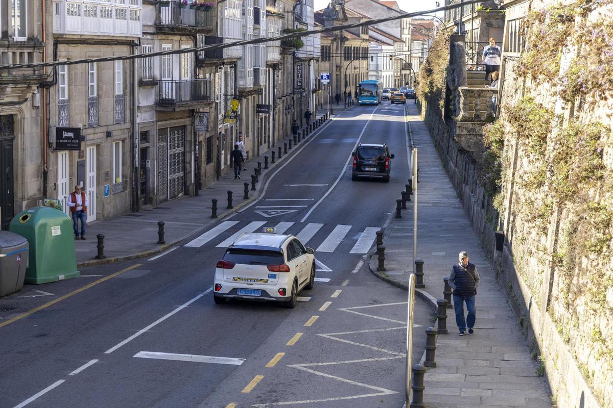 En la imagen, la rúa Virxe da Cerca, en Santiago.