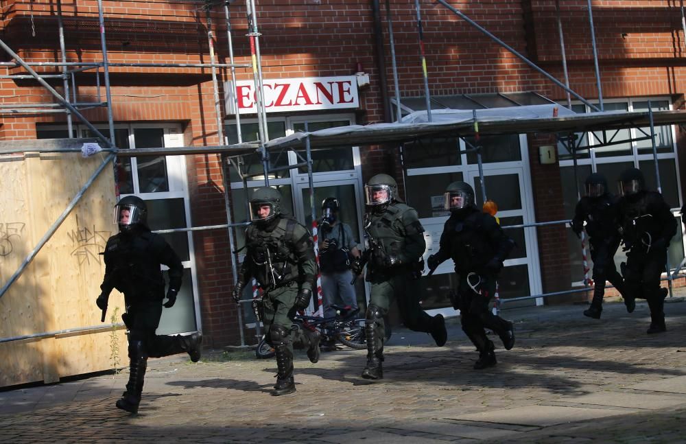 Nueva jornada de disturbios en las protestas contra la cumbre del G20 en Hamburgo.