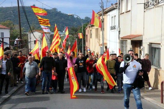 Manifestació a Girona en favor de la unitat d''Espanya