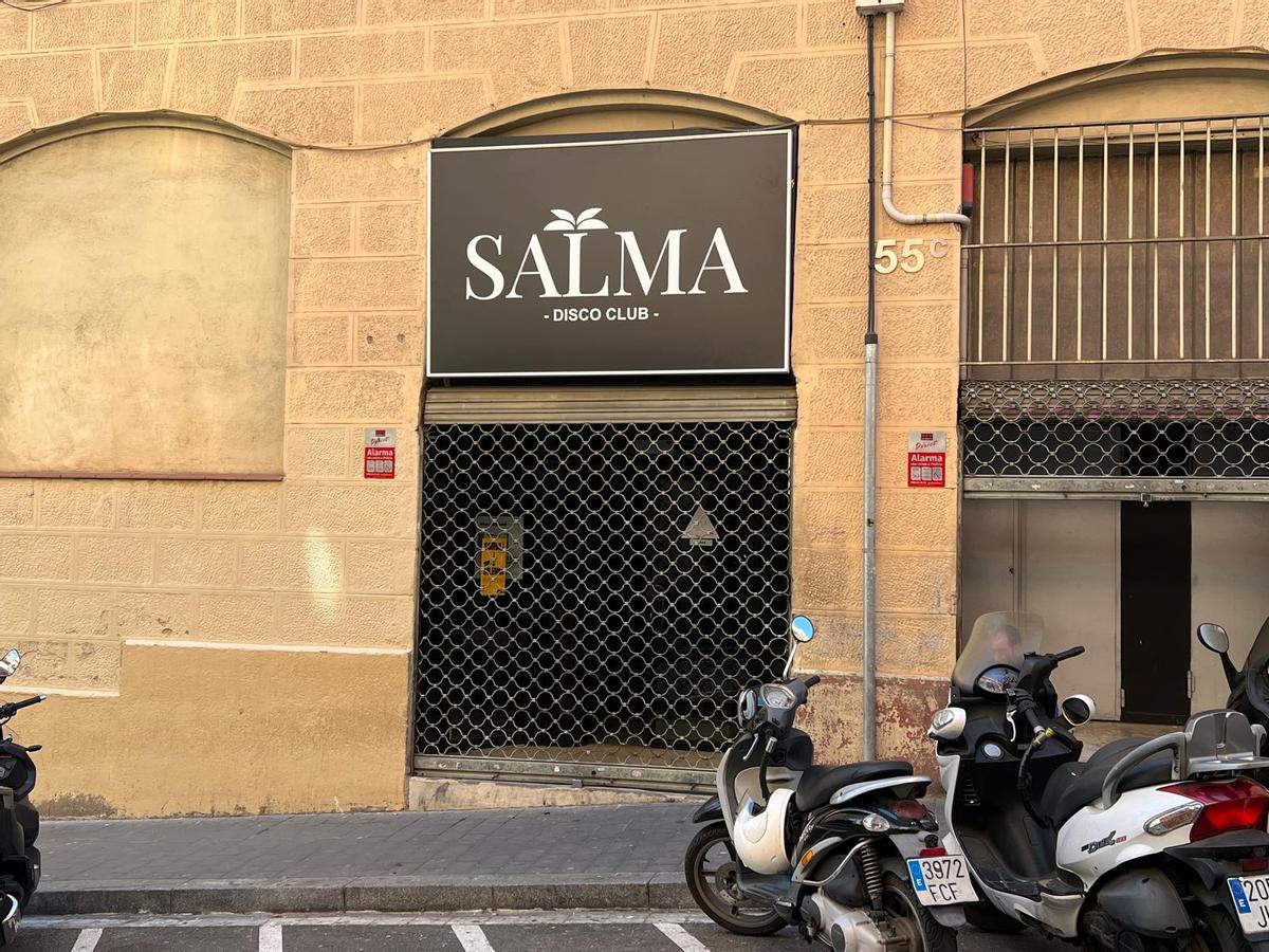 La discoteca Salma, con el nuevo nombre colocado este mismo jueves.