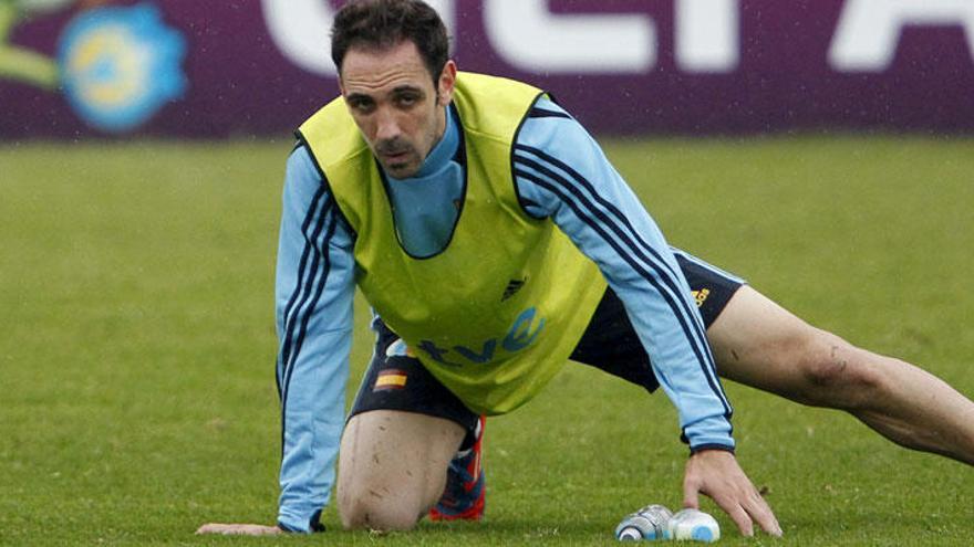 Juanfran entrenando en Gwniewino