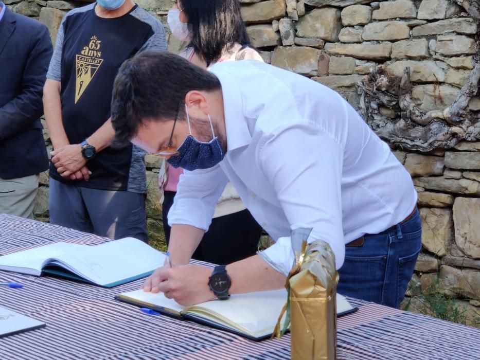 Pere Aragonès visita Sant Pere de Vallhonesta