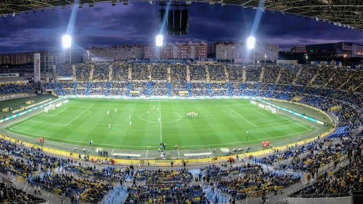 Imagen del Gran Canaria, antes de la disputa del pulso contra el Dépor.