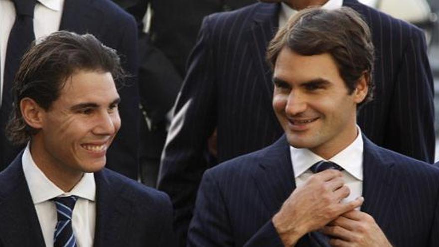 Rafa Nadal junto a Roger Federer.