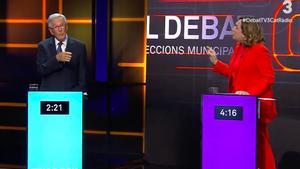 Xavier Trias y Ada Colau en el debate de TV3