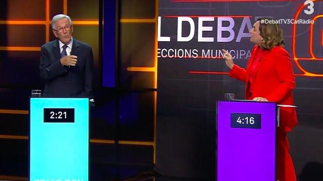 Xavier Trias y Ada Colau en el debate de TV3