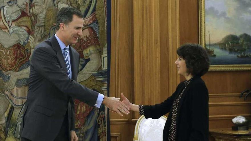 El Rey recibe a Alexandra Fernández, portavoz de En Marea. // Efe