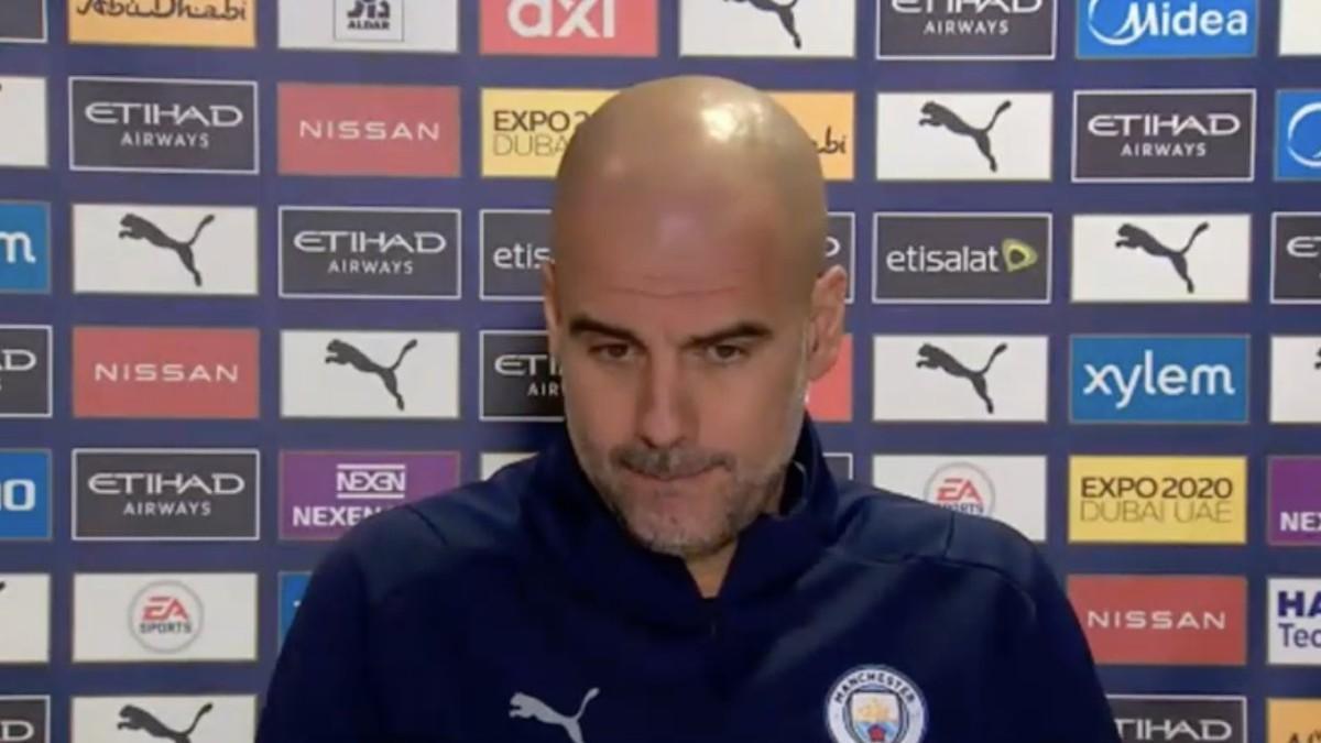 Pep Guardiola en rueda de prensa