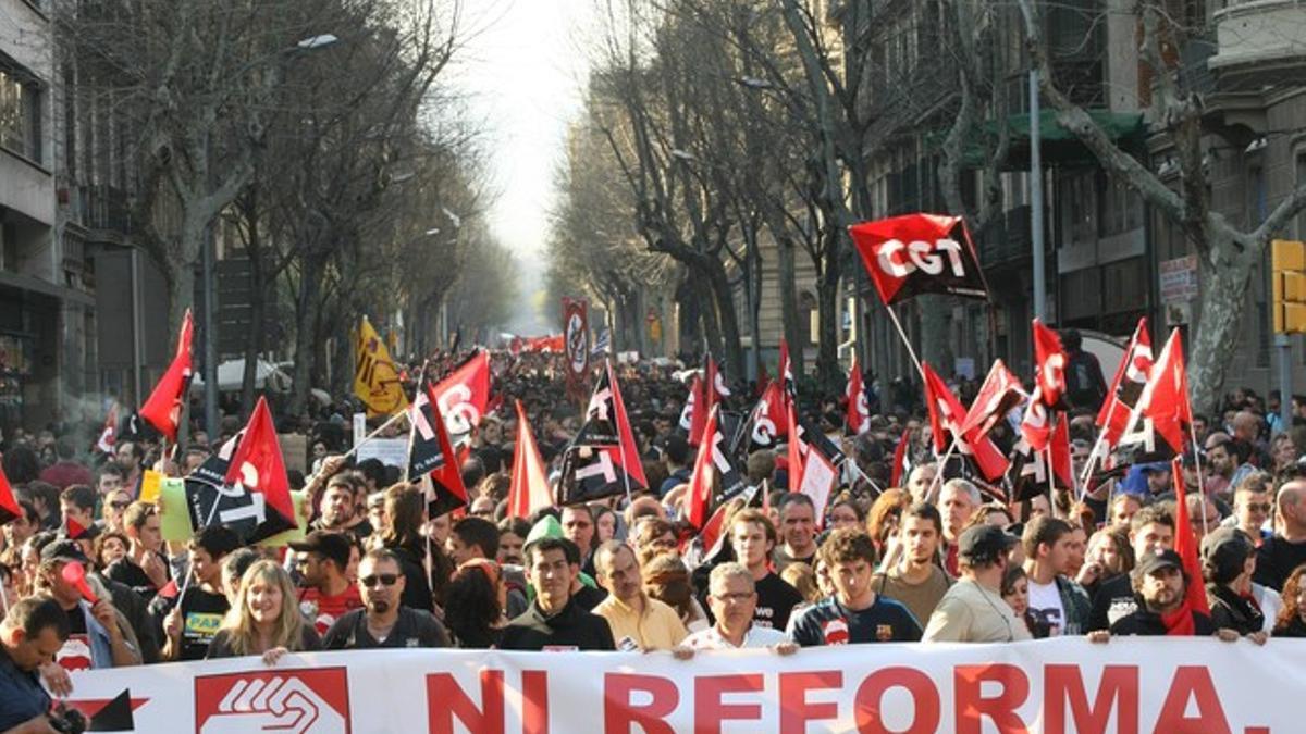 Manifestación durante la huelga general del 2012.
