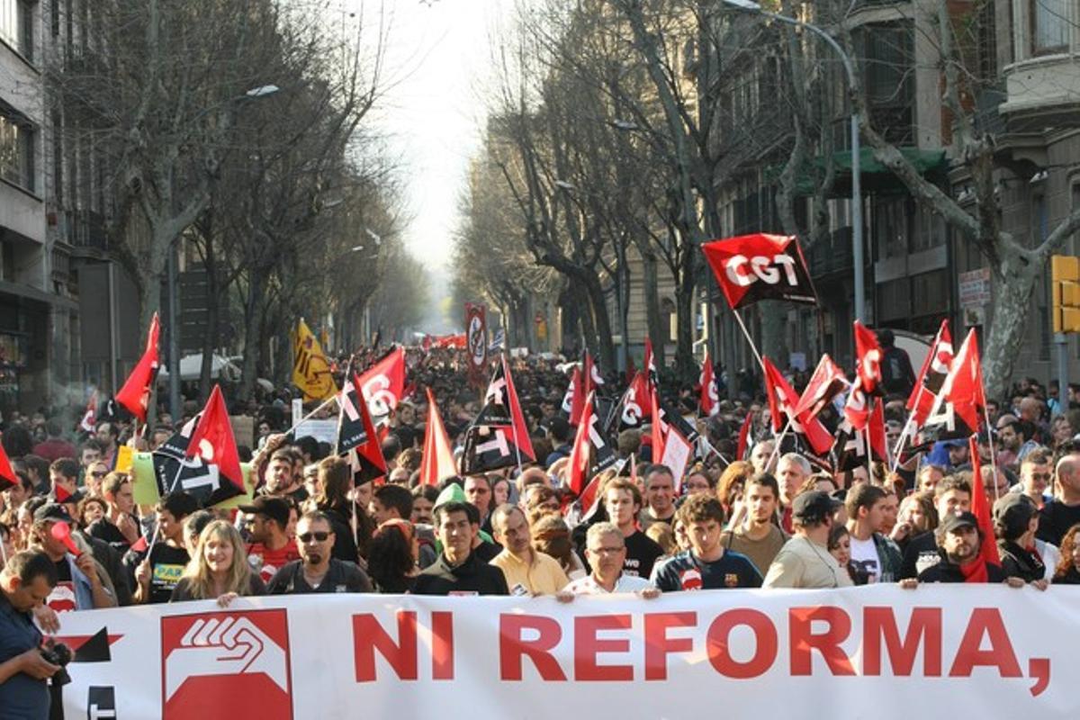 La manifestació de la CGT. La manifestació de la CGT.