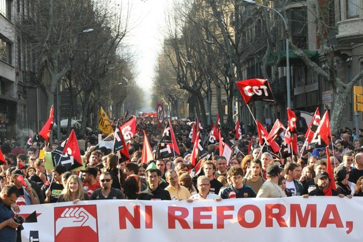 La manifestació de la CGT.