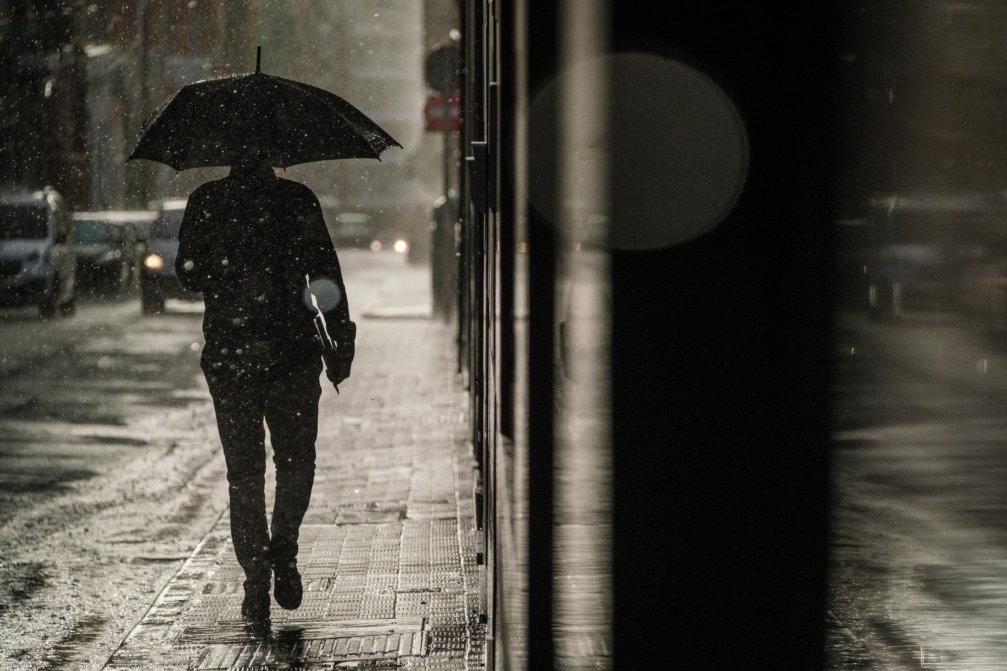 Lluvias en Santa Cruz durante la borrasca de final de enero de 2022