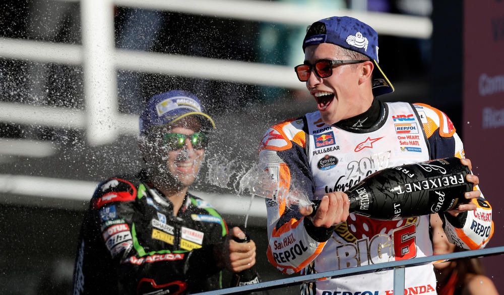 Márquez celebra su cuarto campeonato de MotoGP