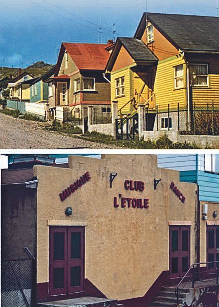 Casas típicas e club en Saint Pierre