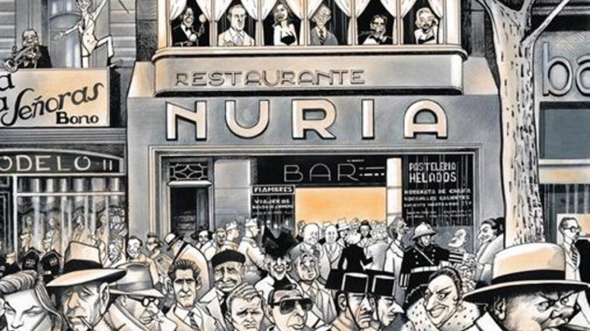 El Nuria de toda la vida, tal y como Miquel Ferreres lo ha dibujado por encargo de sus dueños.