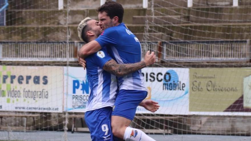 Pepu Soler celebrant el gol de l&#039;empat.