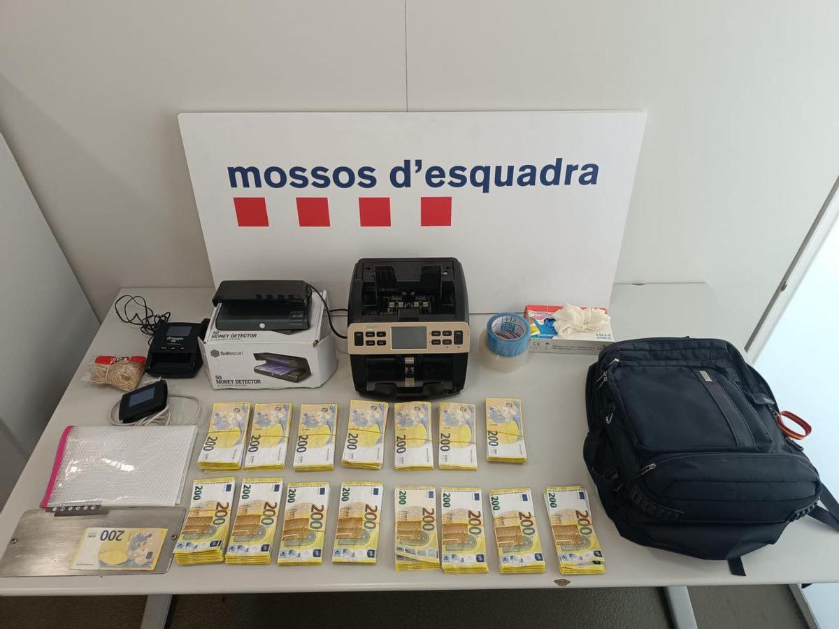 Los billetes falsos sustraídos por los Mossos d'Esquadra